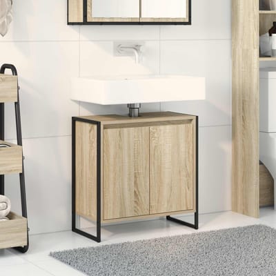 vidaXL - Badkamerkast - Sonoma - 60 - x - 30 - x - 60 - cm - Bewerkt - hout