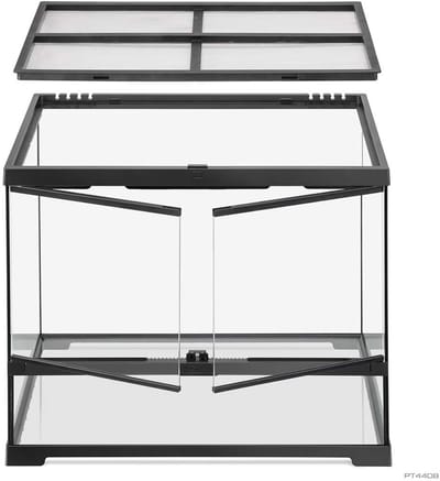 Exo Terra Pro Terrarium Zwart | Advanced Natural Terrarium 60×45×45 cm met 3-traps ventilatie