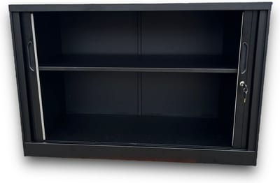 Archiefkast – Roldeurkast – Dossierkast – Zwart – Met slot - 80x120x45 cm