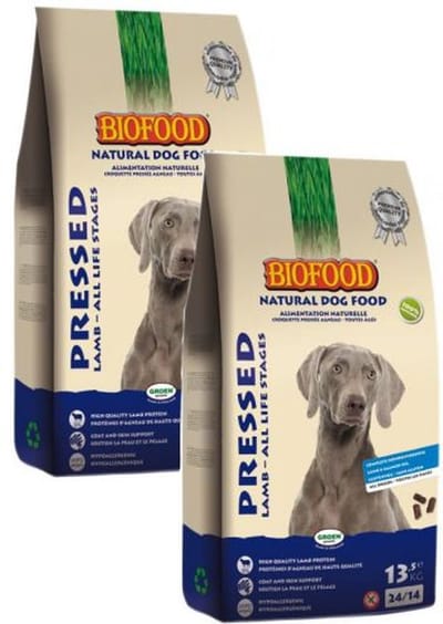 2x 13,5 kg Biofood geperst lam / rijst premium hondenvoer