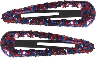 Haarsoires Haarspeld klikklak 6cm - Glitter - Rood Blauw - Set van 2 - Haarclip Speldjes - Makkelijk in Gebruik - Haaraccessoires voor Volwassenen & Kinderen - Hair Clip - Decoratieve Haaraccessoire