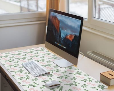 Coloray Bureau Onderlegger - Bamboe en bloemen Bureau Onderlegger XXL - 100 cm x 50 cm - Groente Bureau Onderlegger - Computer Mat - Bureau Pad - Bureau Mat - Bureaumat