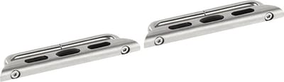 By Qubix - Metalen strap connector - Zilver - Geschikt voor Apple Watch 44mm / 45mm / 46mm / 49mm