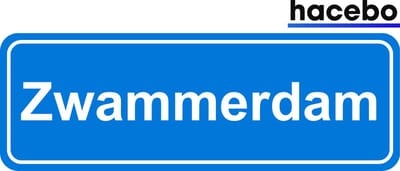 Hacebo - Plaatsnaam Sticker - 29x10 CM - Zwammerdam sticker - Verkeersborden sticker - grappige cadeaus - Zwammerdam