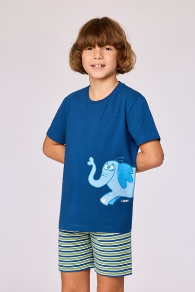 Pyjama heren woody str shortje olifant - S