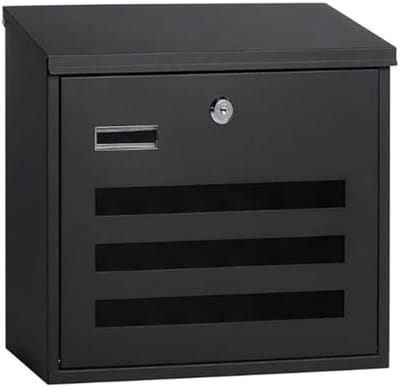 Afsluitbare Brievenbus - Postbus Wandmontage - Veilige Post Ontvangen - Weerbestendig Staal - 34 x 10 x 32 cm - Grijs