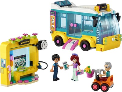 LEGO® Friends Heartlake City Bus 41759 bouw- en speelset; creatief plezier voor kinderen vanaf 7 jaar; inclusief een bouwbare bus, bushalte en 3 personages; leuk cadeau voor kinderen die van rollenspel houden (480 onderdelen)