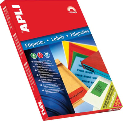 Apli Gekleurde etiketten formaat 70 x 37 mm (b x h) groen 2.400 stuks 24 per blad