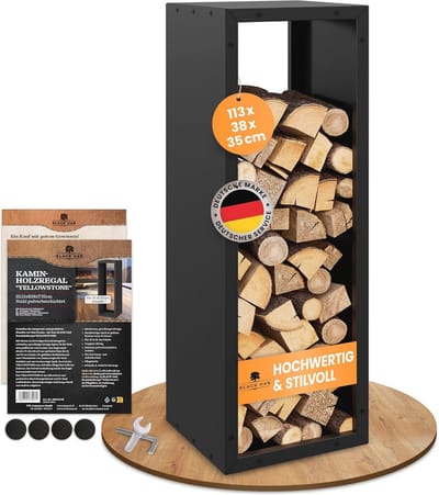 Stijlvol Brandhoutrek voor Binnen en Buiten - 113 x 38 x 35 cm - Tot 200 kg Hout Capaciteit - Roestvrij Stalen Houtopslag