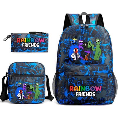 Rainbow Friends Omringende Rugzak Basisschoolleerling Sterrenhemel Schooltas Driesets as the picture