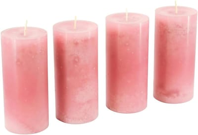 Trendkaarsen Stompkaarsen - Adventskaarsen Kerstkaarsen - Sfeervol Huis - Antiek Roze Kleur - 4 Stuks 13cm - Antiek Roze