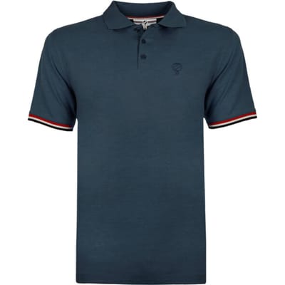 Q1905 Polo shirt bloemendaal donker denim