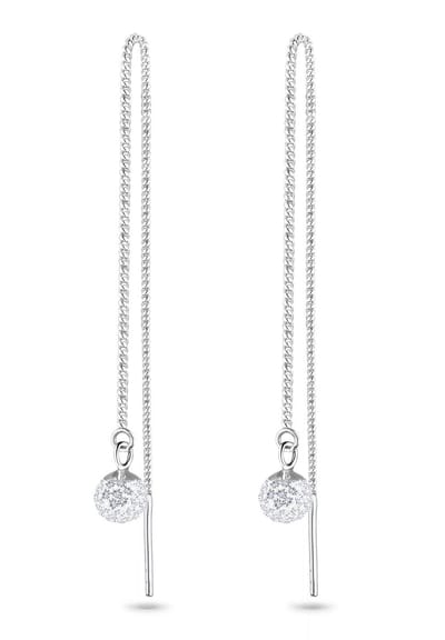 Elli Oorbellen Hanger met bol Kristal 925 zilver