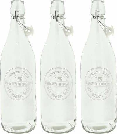 Limonadefles - Sapfles - Waterfles - 1 Liter - 8 x 30 cm - 3 Stuks