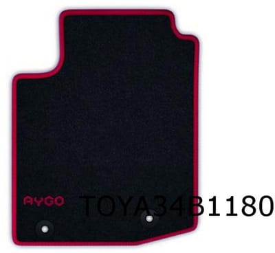 Toyota Aygo mattenset (4x) 'velours' (Fire Red) Origineel! PZ41090355FR