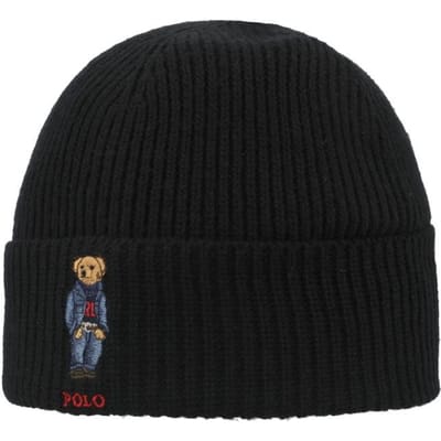 Polo Ralph Lauren Effen Denim Beer Gebreide Muts Pc1463 001 PC1463-001 black