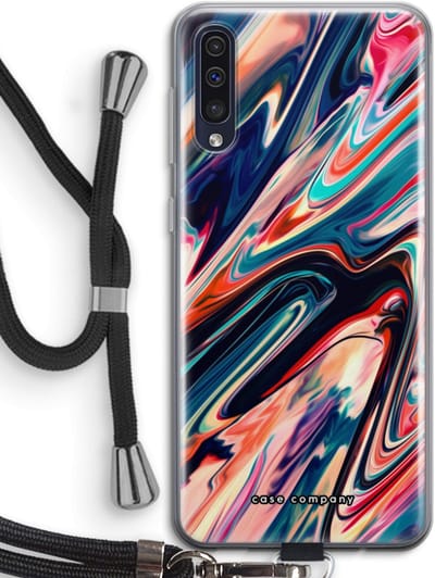 Case Company® - Hoesje met koord geschikt voor Samsung Galaxy A50 hoesje met Koord - Quantum Being - Telefoonhoesje met Zwart Koord - Bescherming aan alle Kanten en Over de Schermrand