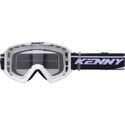 Kenny Racing Track witte kruisbril - helder vizier