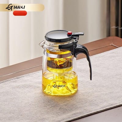 GIAMXI 700ML Transparante Glazen Waterkan Cold Brew Draagbaar Handvat Koffie Hittebestendige Ketel Filterkan Theeketel Voor Thuis gray