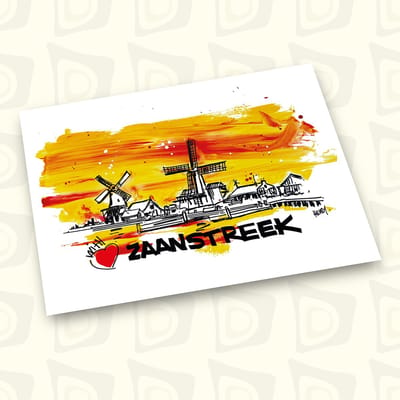 ZAANSTREEK, With love, UNIEKE ANSICHTKAART, 24 STUKS