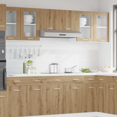 vidaXL - Bovenkast - Lyon - 40x31x60 - cm - bewerkt - hout - artisanaal - eikenkleurig