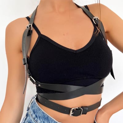 Damesmode Harness Riem Leer Lingerie Harness Korset Jarretellen Voor Vrouwen Gotische Fetisj Kleding Harness Dames Accessoires brown