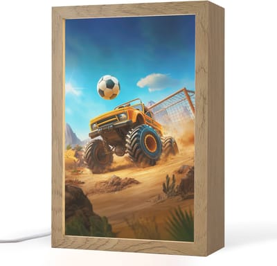 Nachtlampje 20x30 cm - Kinder lampje - Monstertruck - Voetbal - Woestijn - Tafellamp kinderkamer - Slaapkamer lamp - Bedlamp kinderen - Kinderlampje stopcontact - Wandlamp babykamer - Nachtlampjes