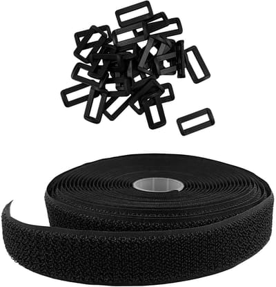 Cosensi- Klittenband 6 Meter Zelfklevend - Klittenband Kabelbinder - Plastic Gespen 30 Stuks - Duurzaam - Organiseren van Draden - Geschikt voor Huis/Bureau - Draadband