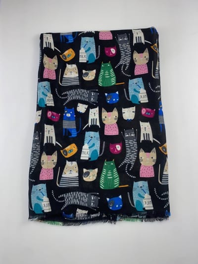 Leuke katten sjaal in 6 kleuren / 50% katoen met 50% viscose