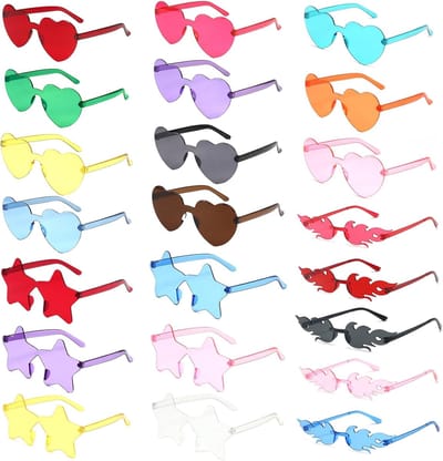 Zonnebril hartvormig - 22 paar rimless - 3 stijlen - perfect voor feesten - SnelShoppen