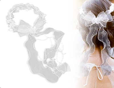 Haaraccessoires Meisjes - Haarkrans Prinses - Feestelijke Gelegenheid - Handgemaakte Decoratie - 32 x 22 cm - Wit