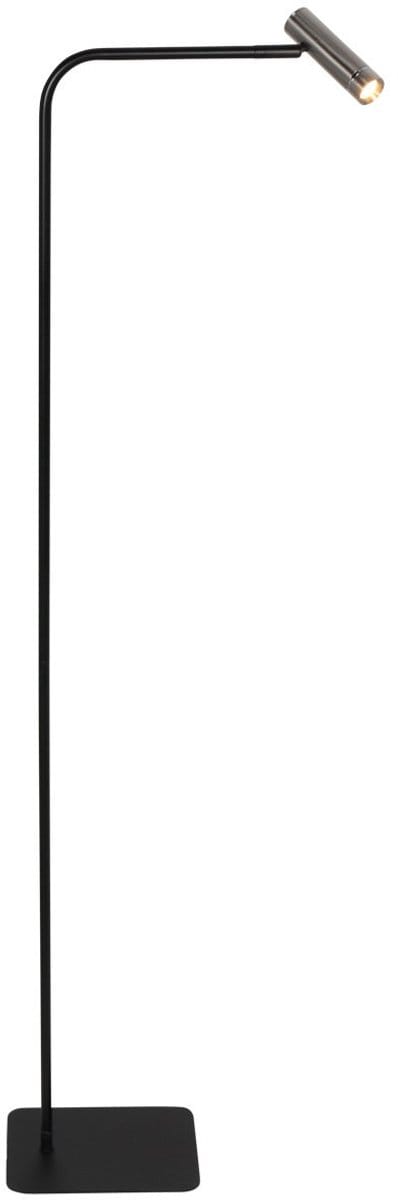 Vloerlampen Lumo 4607ST - moderne zwarte leeslamp van staal met verstelbaar lichtpunt en touchdimmer, Mexlite, hoogte 125 cm