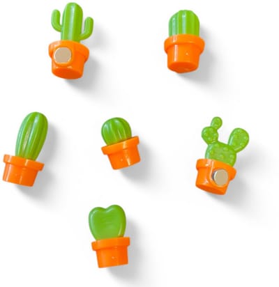TLVX 6 stuks 3D Cactus Magneten / Leuke Koelkast Magneten / Foto Magneet set Stekel Plant / Vrolijke Whiteboard Magneten / Speel- en Leer Magneten / School / Boodschappenlijst / Notitie / Memo bord / Kantoor / Schoolbord / Magnetisch / Magneetjes