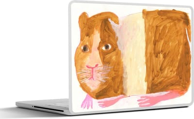 Laptop sticker - 11.6 inch - Een illustratie van een gestreepte cavia - 30x21cm - Laptopstickers - Laptop skin - Cover