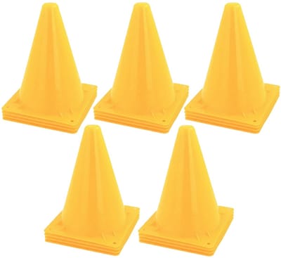 Jonotoys Sportdag spel pionnen - Set van 24x st - geel - 20 cm - Sport - Veldsporten - Training pion/kegel/accessoire