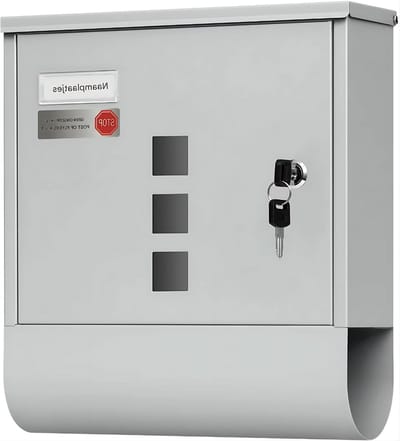 Brievenbus met Slot - Afsluitbare Buitenbrievenbus met Naamplaat en Kijkvenster - Metalen Montage Brievenbus voor Briefpost