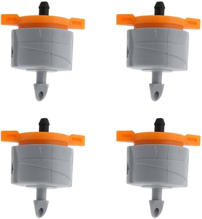 Dailygoods- Enddruppelaar 1-10 L/H Instelbare Stroom - Micro-Druppelsysteem - Waterbesparend Ontwerp - Perfecte Vervanging - 4 Stuks - Compatibel met 4-6 mm Buizen - Druppelaar