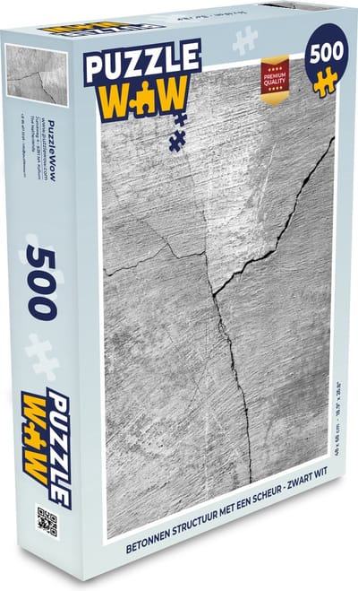 Puzzel Beton - Industrieel - Grijs - Wit - Vintage - Legpuzzel - Puzzel 500 stukjes