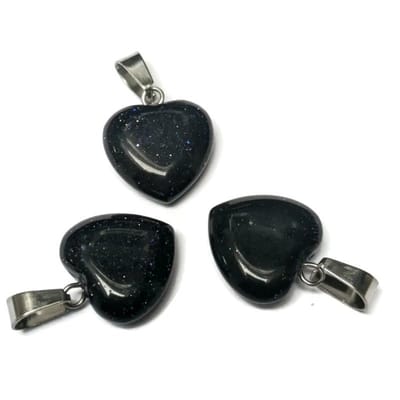 Aramat Jewels | Hangers | natuursteenhanger hartje Zandsteen blauw | | | |15mm | Staal | Volwassenen | Verkleurd niet