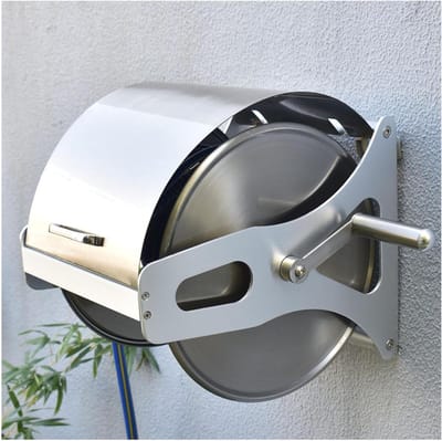 Tuinslanghaspel Wandmontage - Slanghouder Buiten - Tuin Water Geven - Met Opbergplatform - Tot 40 Meter - Zwart