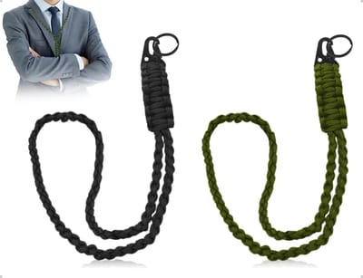 Dailygoods- Paracord Sleutelhanger 2 Stuks - Sleutelkoord met Karabijnhaak - Paracord-accessoires met Adelaar Snavelsluiting - Metalen Ring - Hoog Draagvermogen - Duurzaam en Flexibel