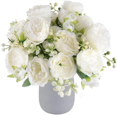 Cosensi- Kunstbloemen Pioenroos - 18 Stuks - Zijde - Bruiloft - Tafeldecoratie - Raamdecoratie - Bloemdiameter 6 cm - Nep Bloemen