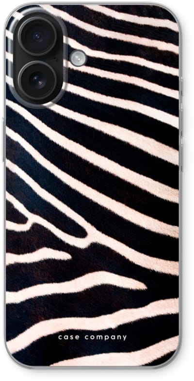 Case Company® - Hoesje geschikt voor iPhone 16 hoesje - Zebra - Soft Cover Telefoonhoesje - Bescherming aan alle Kanten en Schermrand