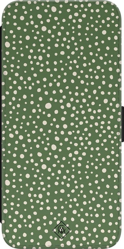 Casimoda® bookcase - Geschikt voor Samsung Galaxy S23 - Hoesje met pasjeshouder - Green Dots - Groen - Kunstleer