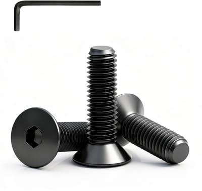 Countersunk head schroeven M5x30mm - roestvrij staal A2 V2A - zwarte coating - ideaal voor montage - ShopVlot