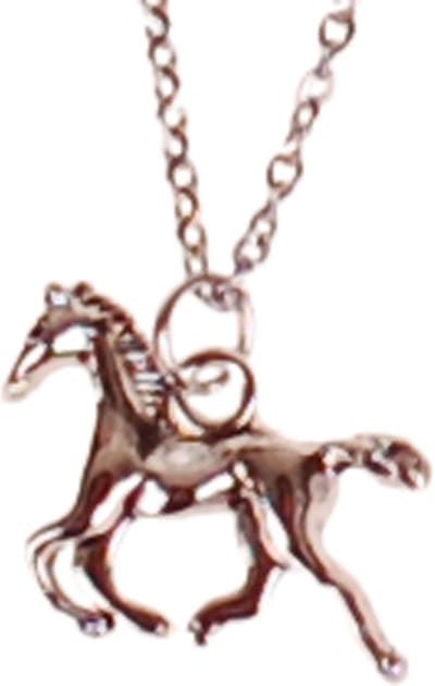 Kinderketting RVS 45cm - Hangertje Paardje Galop Zilverkleurig 1,5cm