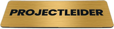 Deurbordje Goud-look met tekst projectleider - Formaat 150 x 50 mm x 1,6 mm - Zelfklevend | Luxe uitstraling | Geborstelde Gouden toplaag | Gratis Verzending | Decoporta