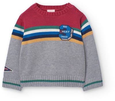 Boboli Knitwear Trui Rood,Grijs 12 Months Jongens