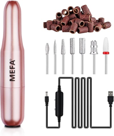Quvo® Nagel spullen - Elektrische Nagelvijl - Nagelfrees - Roze - 19cm x 9cm x 3cm
