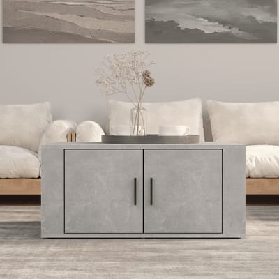 vidaXL - Salontafel - 80x50x36 - cm - bewerkt - hout - betongrijs
